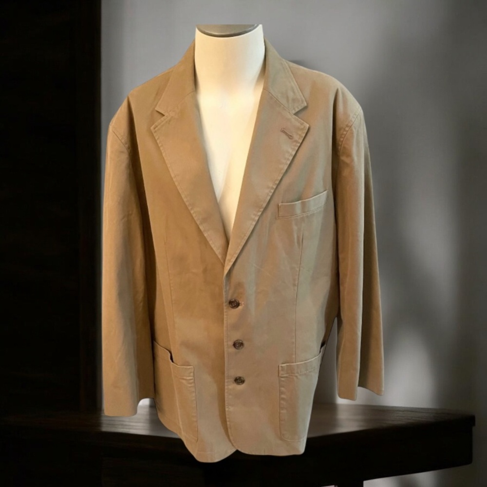 NEW EDDIE BAUER UNCONSTRUCTED CASUAL 3 Button Tan JACKET SIZE XL
